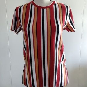 🌿Bershka Easy Retro Striped T-shirt